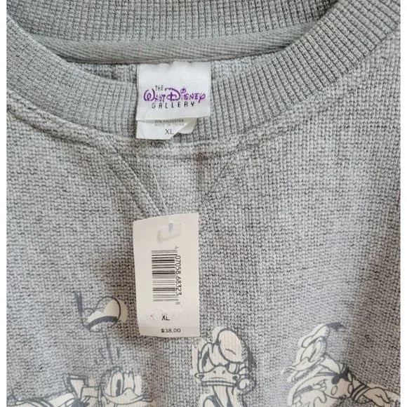 NWT XL Vtg Walt Disney Gallery Pullover Sweatshirt  Donald Duck 65th Ann… - Picture 3 of 4